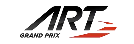 ART Grand Prix logo featuring stylized text and red speedmark, showcasing STEELE’s presence in international single-seater racing teams