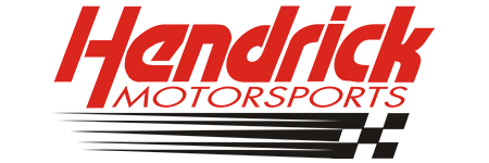 Hendrick Motorsports logo in red, symbolizing STEELE’s role in championship-level NASCAR builds