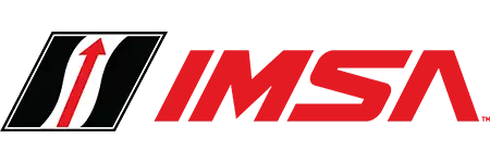 IMSA logo in red and black, underscoring STEELE’s role in sports car endurance racing