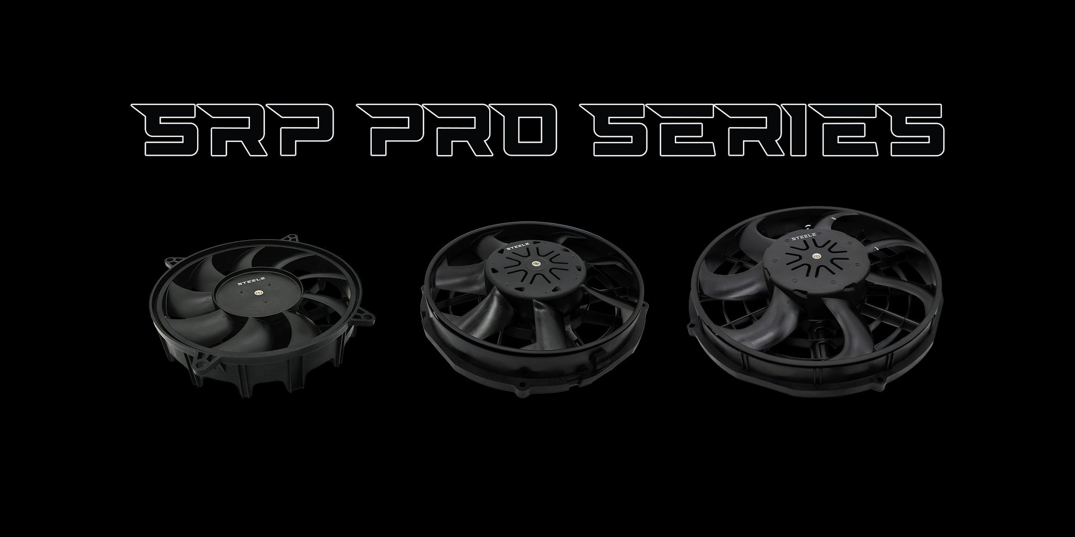 SRP Pro Series fans: three sizes of high-performance brushless radiator fans for racing and automotive cooling