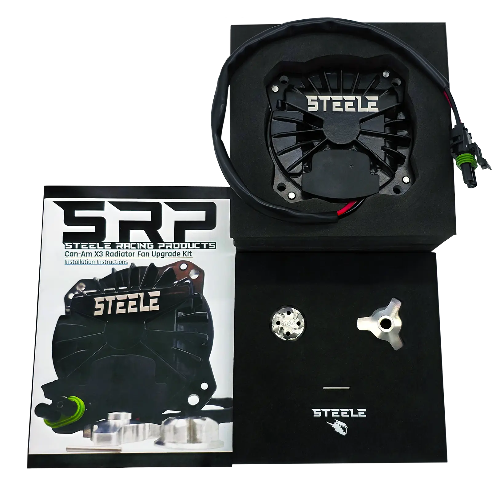STEELE Can-Am X3 Radiator Fan Motor Upgrade Kit with Parts and Installation Guide