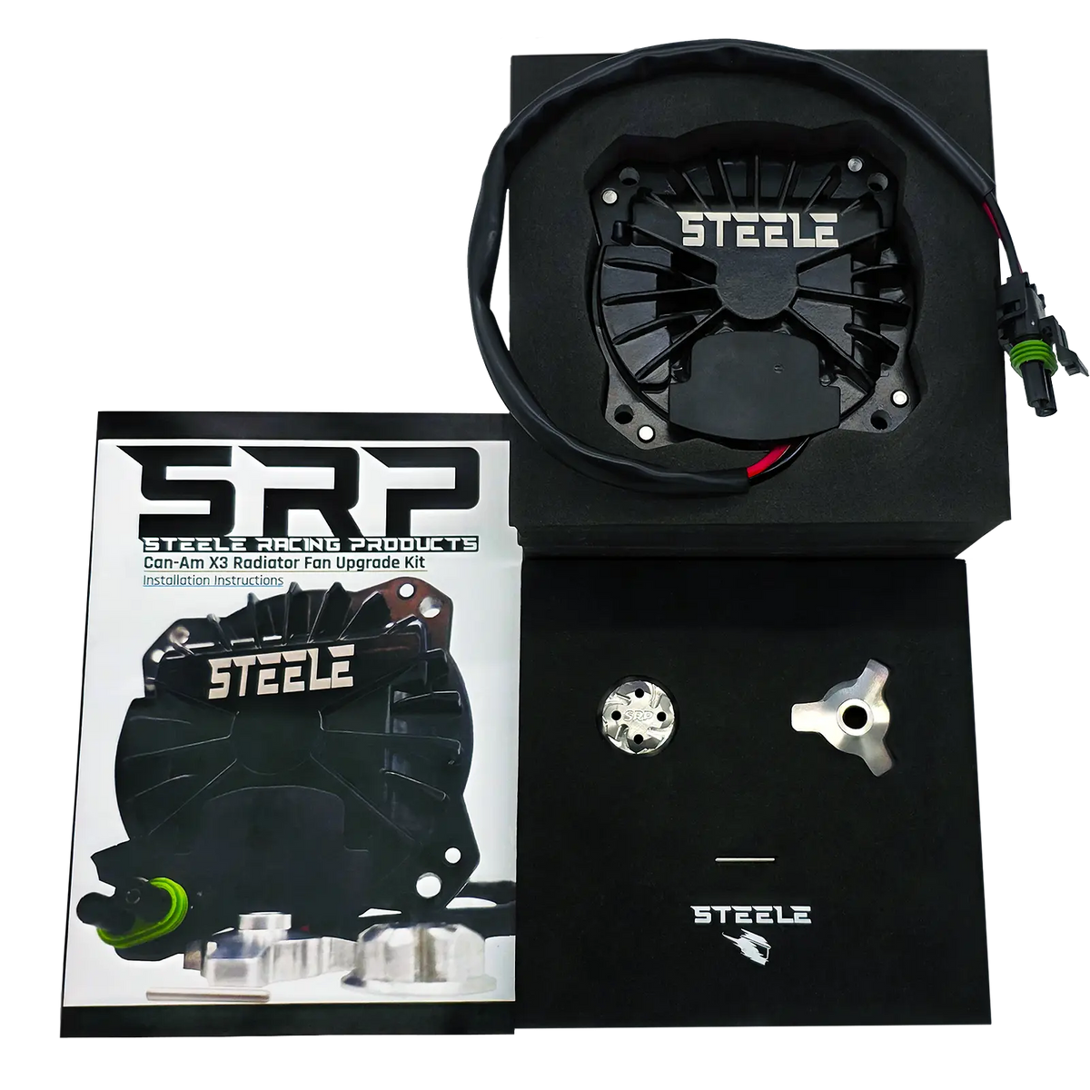 STEELE Can-Am X3 Radiator Fan Motor Upgrade Kit with Parts and Installation Guide
