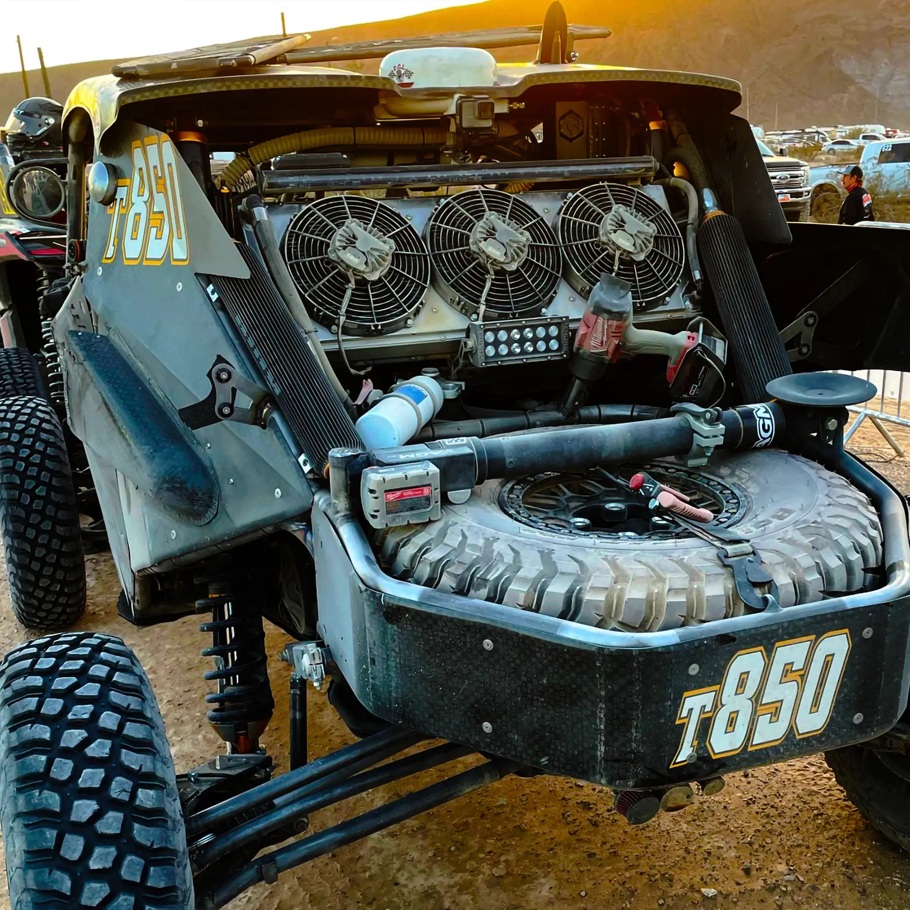 STEELE Brushless Radiator and Intercooler Fans Installed in Can-Am X3 Race Truck – High-Performance Off-Road Cooling System